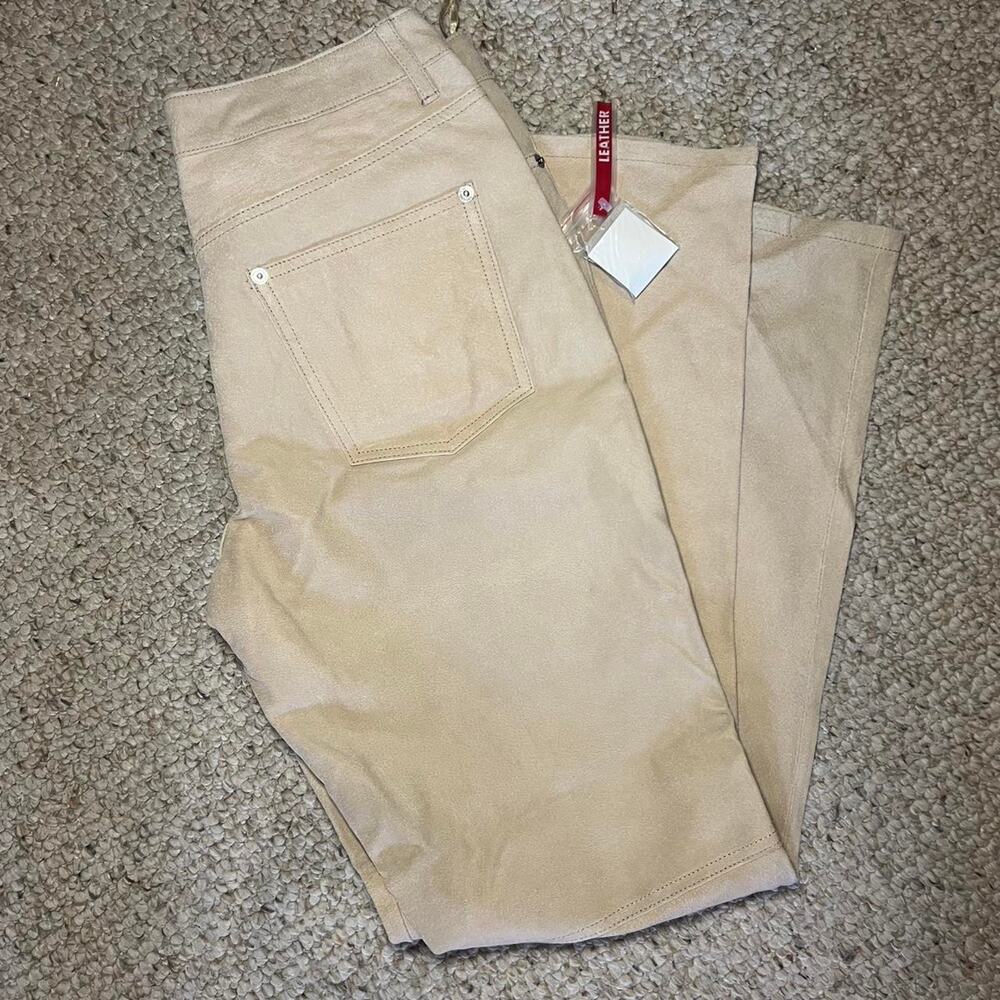 Tan route 66 leather pants